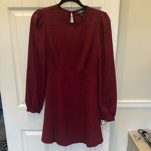 Lulu's Burgundy Long Sleeve Mini Dress women’s small